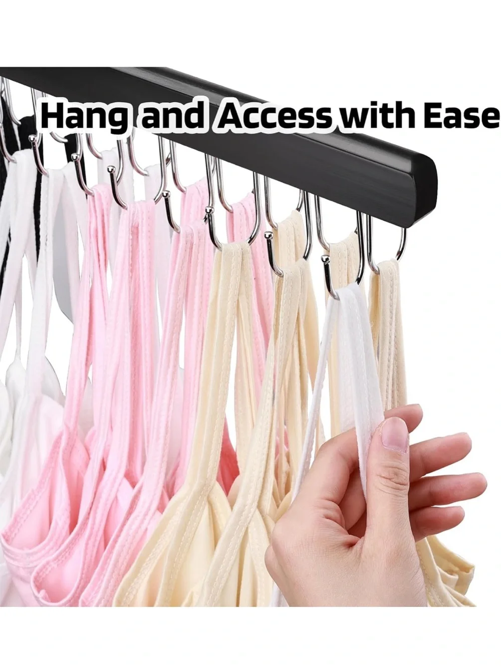 NWT Two Wooden Hangers with 18 Foldable Hooks each, 360° Rotating Design